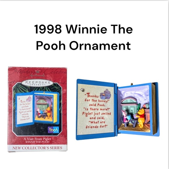 Hallmark Keepsake Ornament - A Visit From Piglet Winnie The Pooh Book Series #1 - Picture 12 of 12